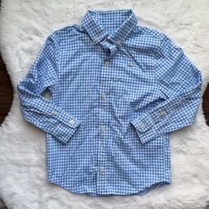 Vineyard Vines Boys' Performance Cotton Gingham Shirt Blue White size 3T
